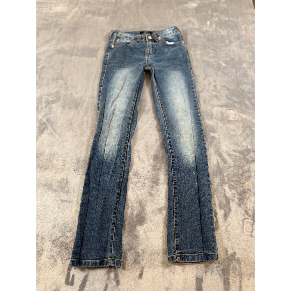 True Religion Boys Geno Relaxed Slim Jeans Size 12 Blue Distressed Denim